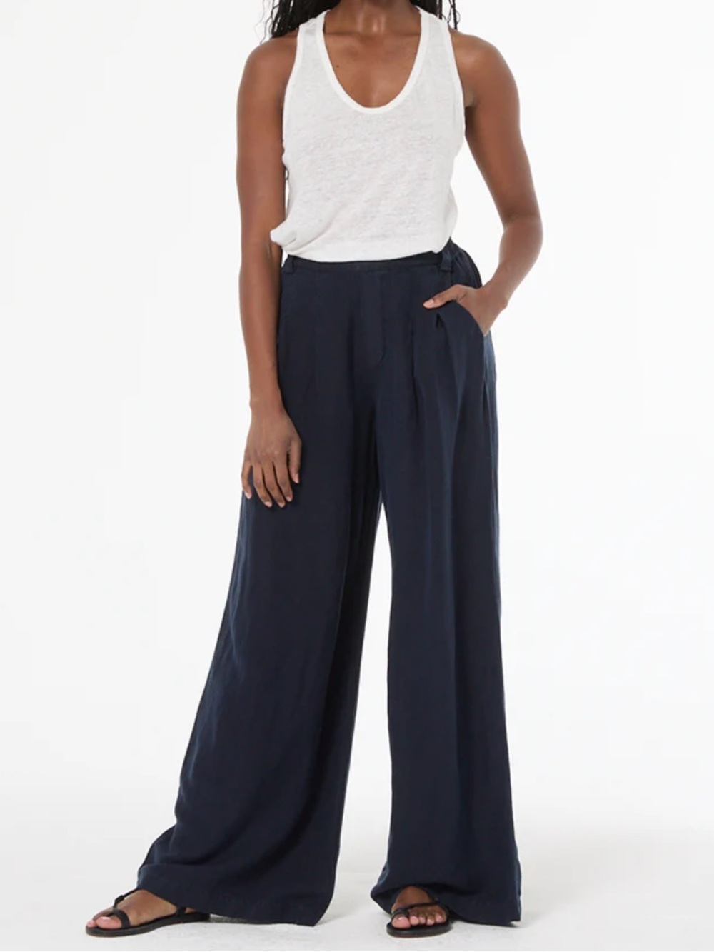 Young Fabulous & Broke | wide leg black lyocel trouser